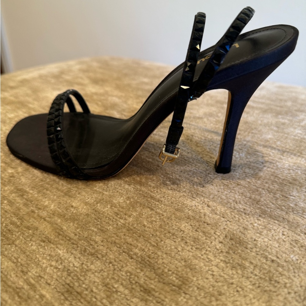 Larroude Black Studded Strappy Heels - Picture 2 of 4